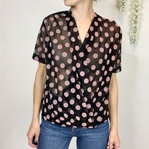 NWT ZARA Trafaluc Polka Dot Sheer Top